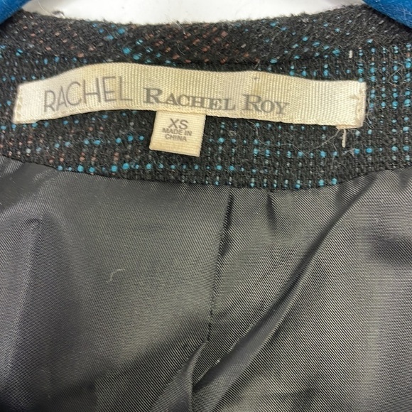 𝅺RACHEL Roy tweed fringe trim abstract print blazer - Picture 7 of 10